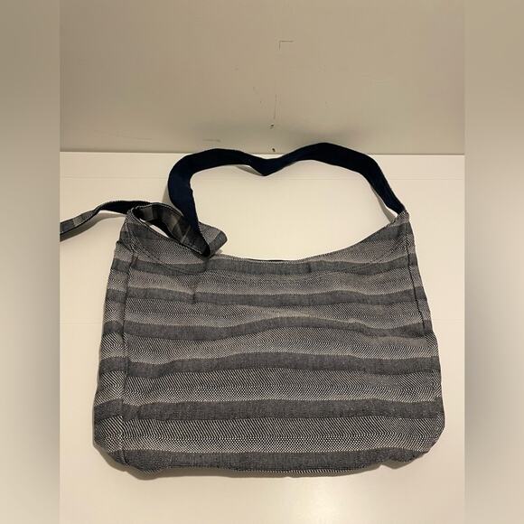 Thirty-One Brand Retro Metro Navy Striped Hobo Cross Body Bag - Picture 1 of 5